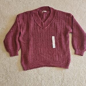 Kohl's V-Neck Sweater in Deep Burgundy
